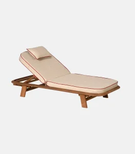 Ξαπλώστρα παραλίας ξύλινη Θάλεια Teak