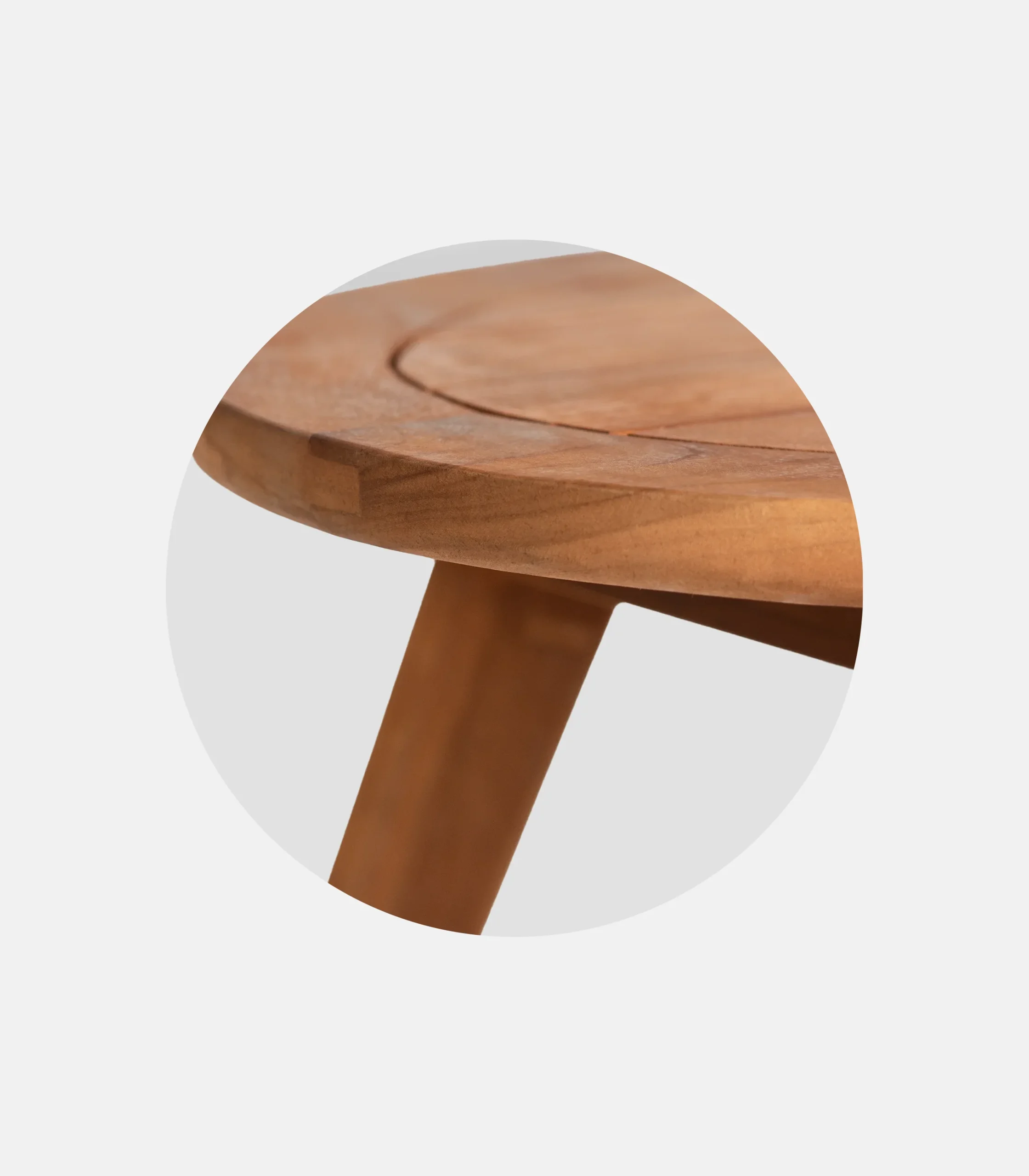 Wooden Side Table Oval Teak - Corner